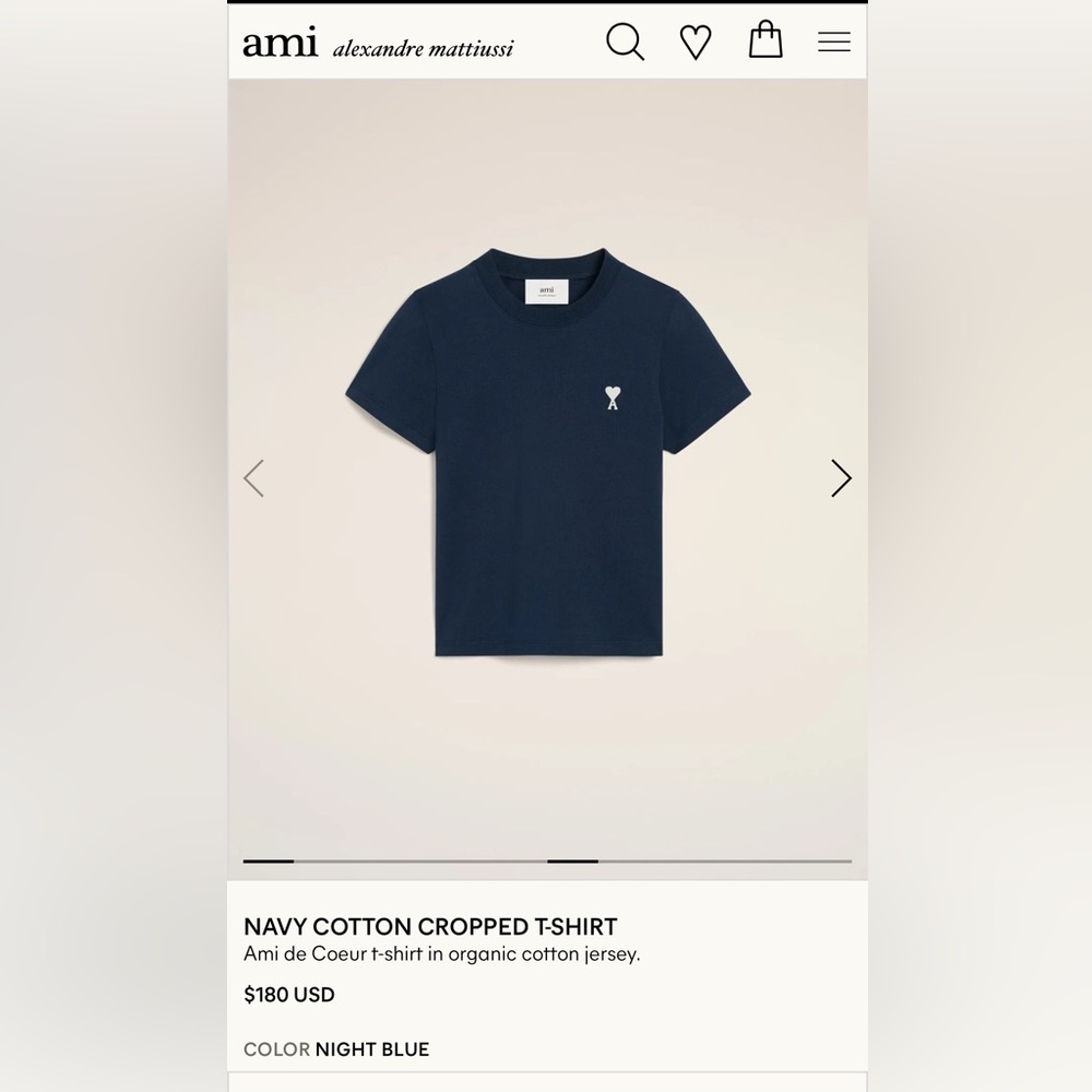 AMI Paris cropped t shirt XS